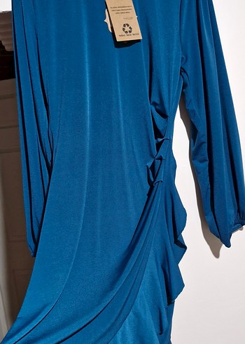 Drapeli mini Elbise - Görsel 4