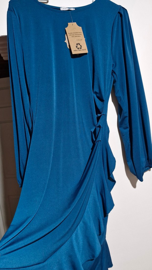 Drapeli mini Elbise - Görsel 4