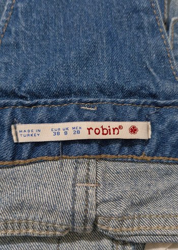 Nakışlı Kot Mini Salopet Şort - Görsel 3