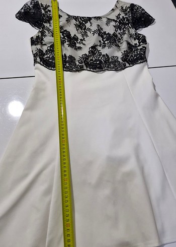 Dantel Detaylı Midi Beyaz Kadın Abiye Elbise - Görsel 4