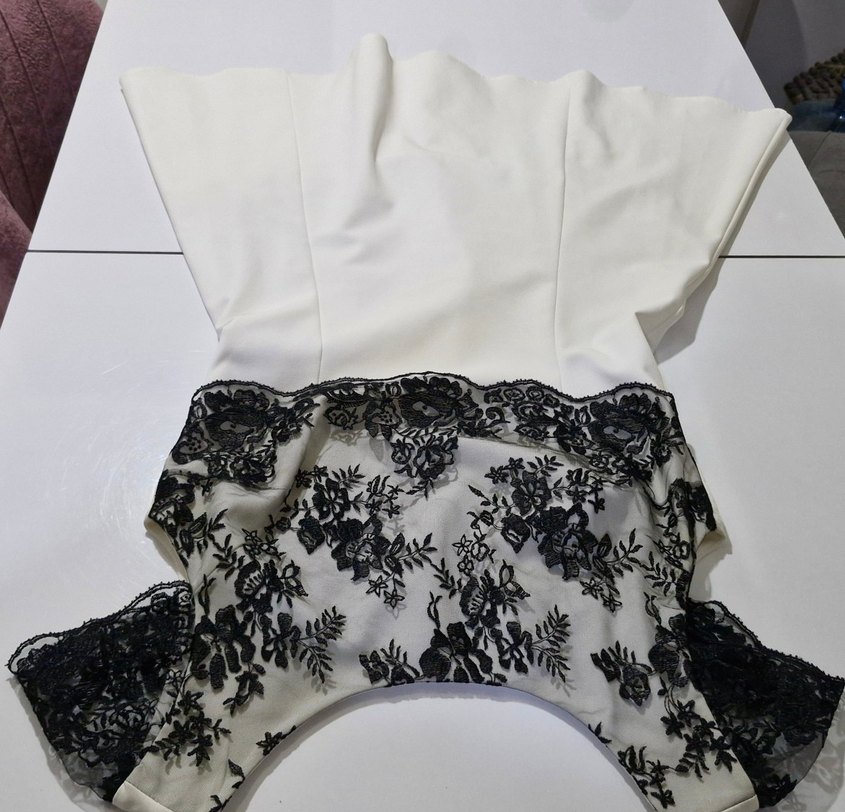 Dantel Detaylı Midi Beyaz Kadın Abiye Elbise - Görsel 2