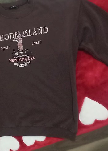 Kadın Kahverengi Baskılı Sweatshirt