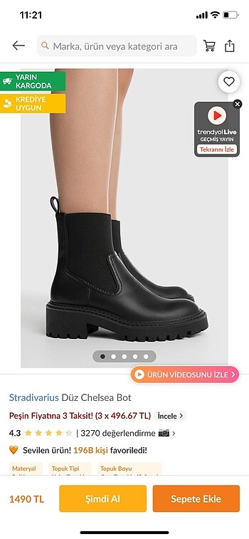 Stradivarius düz chelsea bot