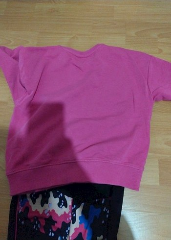 Kız Çocuk Pembe Baskılı Sweatshirt ve Siyah Eşofman - Görsel 5