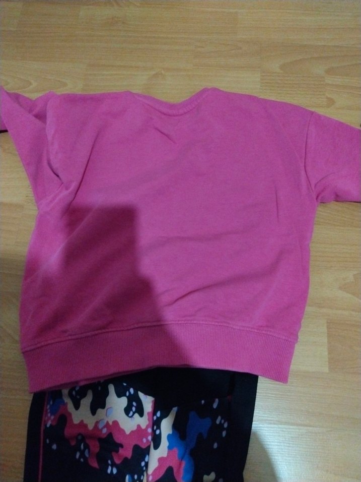 Kız Çocuk Pembe Baskılı Sweatshirt ve Siyah Eşofman - Görsel 5