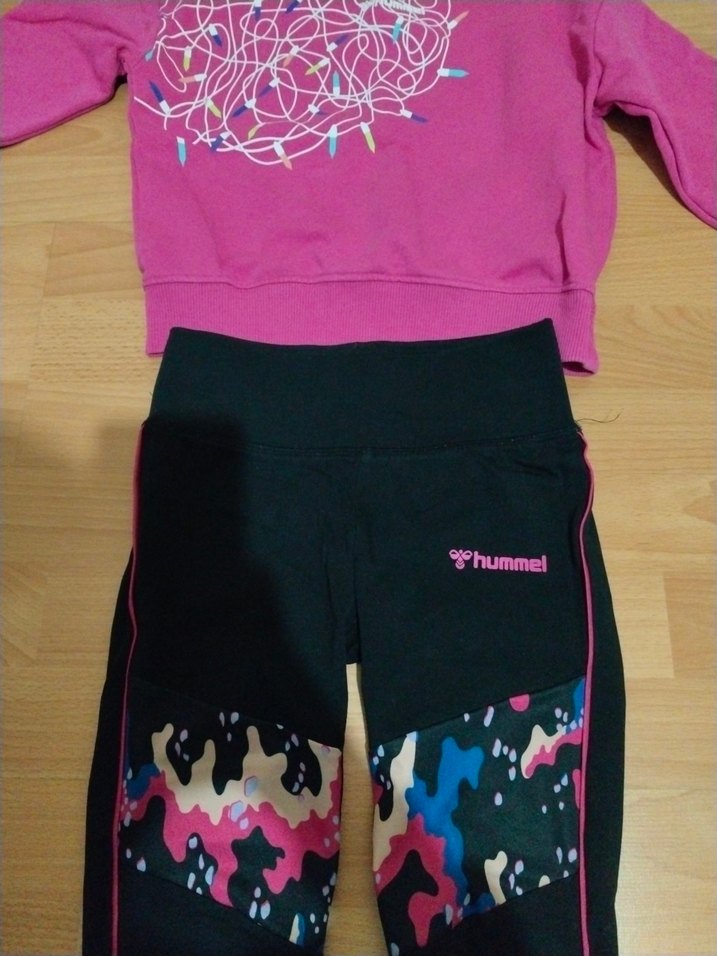 Kız Çocuk Pembe Baskılı Sweatshirt ve Siyah Eşofman - Görsel 3