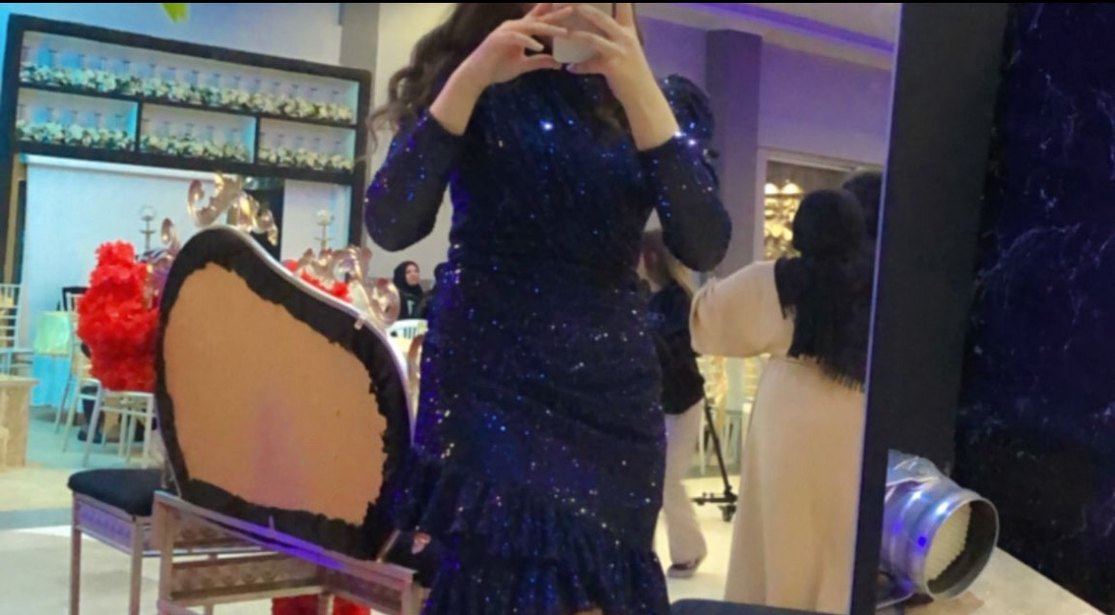 Lacivert Drapeli Uzun Kadın Abiye Elbise - Görsel 2