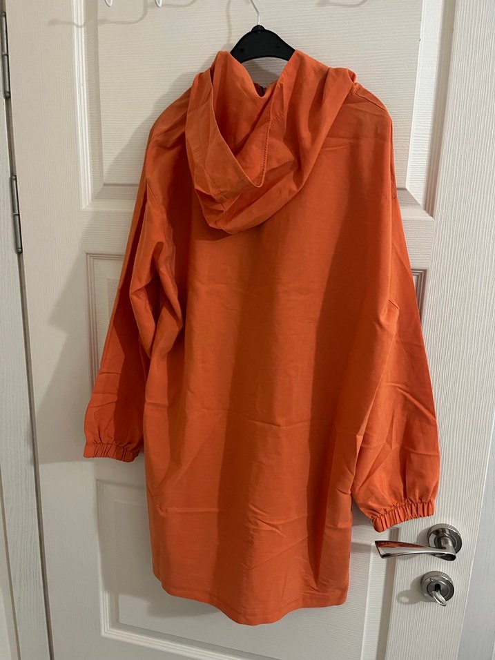 Parlak Turuncu Midi Kadın gömlek tunik - Görsel 2
