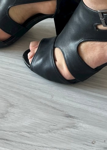 Siyah Kadın Platform Topuklu Sandalet - Görsel 2