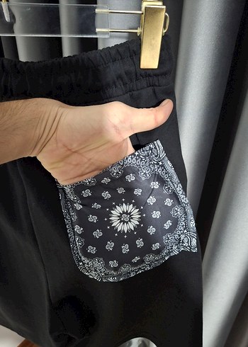 Siyah Baskılı Kısa Kollu Oversize şört takım - Görsel 5