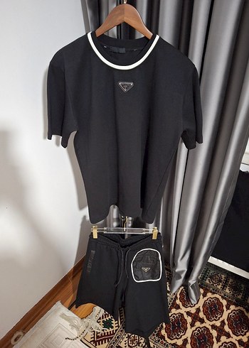 Siyah Oversize Pamuklu ŞORT TAKIM - Görsel 2