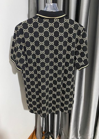 Erkek Siyah Desenli Polo Yaka Tişört - Görsel 3