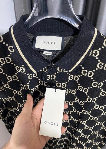 Erkek Siyah Desenli Polo Yaka Tişört - Görsel 5