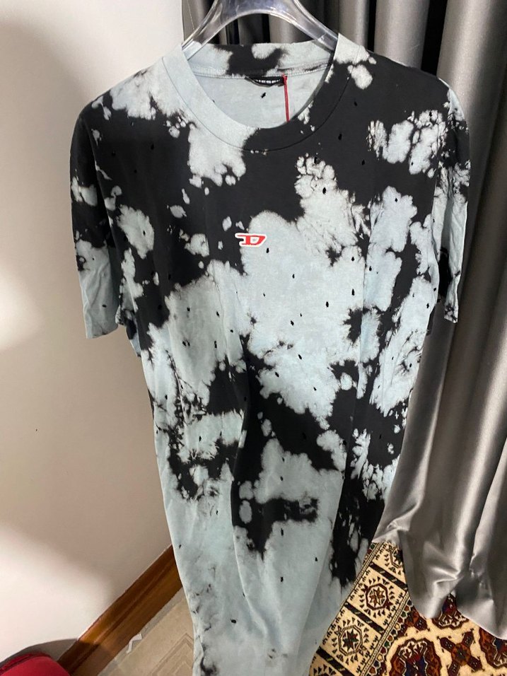 Erkek Gri Batik Desenli Kısa Kollu Tişört - Görsel 4