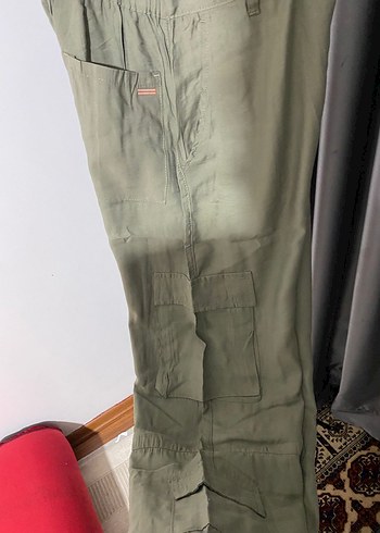 Erkek Haki Kamuflaj Bol Kesim Kargo Pantolon - Görsel 4