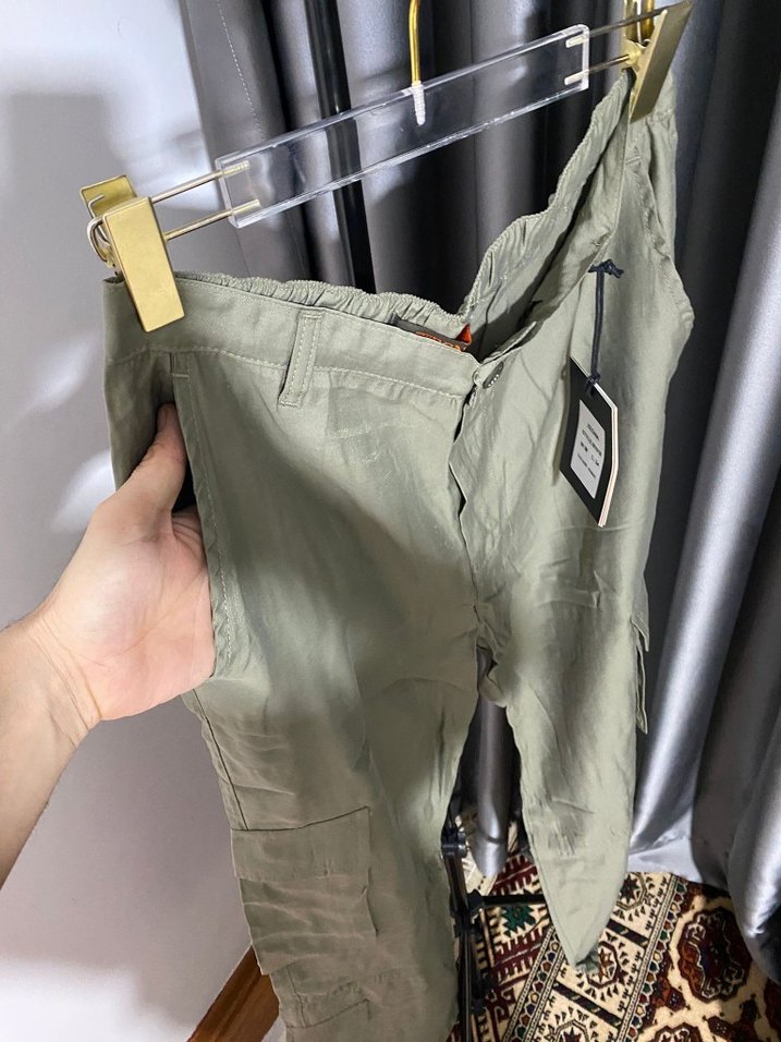 Erkek Haki Kamuflaj Bol Kesim Kargo Pantolon - Görsel 3