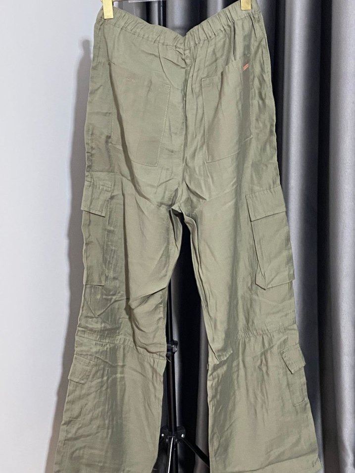 Erkek Haki Kamuflaj Bol Kesim Kargo Pantolon - Görsel 5