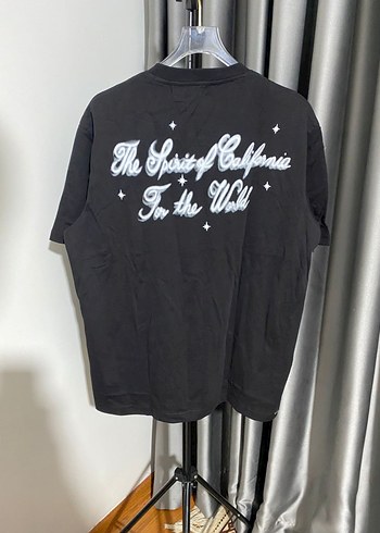 Siyah Baskılı Oversize Erkek Tişört - Görsel 2