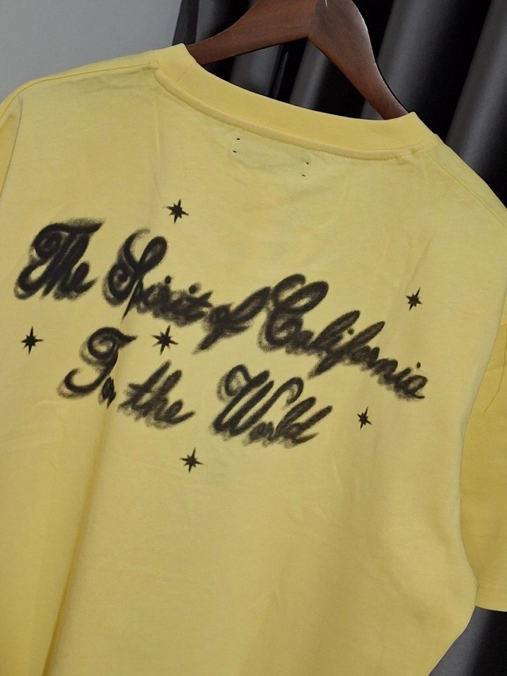 Sarı Baskılı Pamuklu Oversize Tişört - Görsel 5