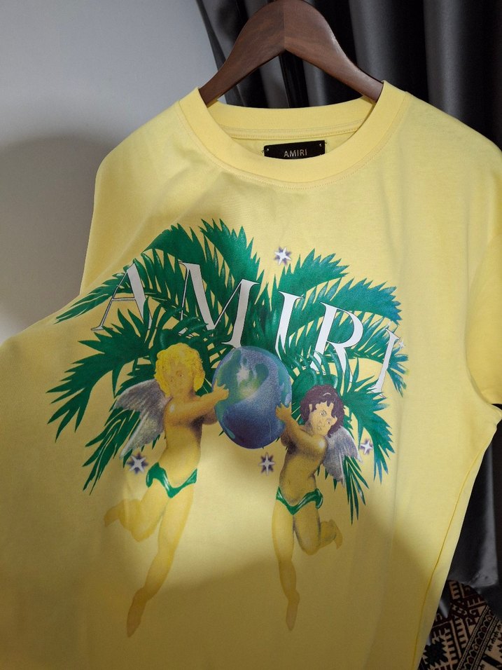 Sarı Baskılı Pamuklu Oversize Tişört - Görsel 3