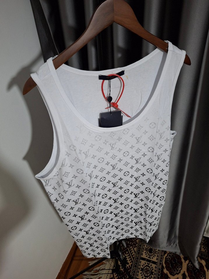 Baskılı Beyaz erkek Kolsuz Tişört - Görsel 2