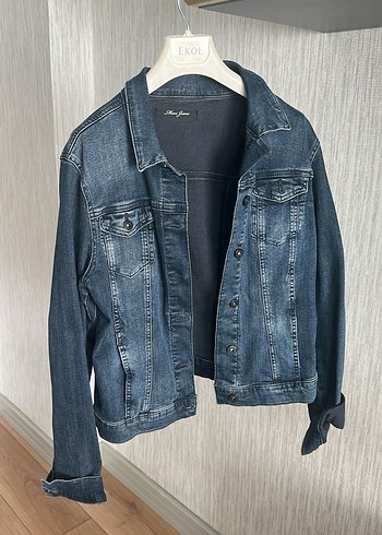 Düğmeli Mavi Kadın Denim Ceket