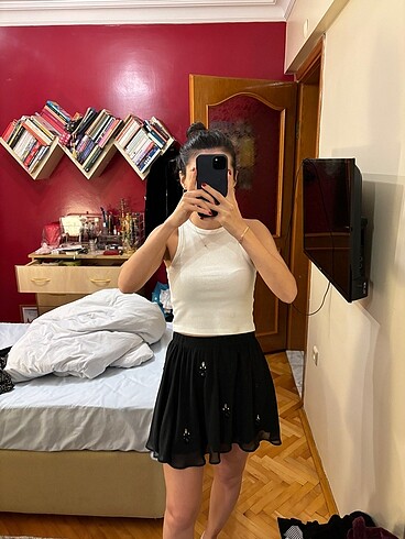 H&m Taş Detaylı Etek