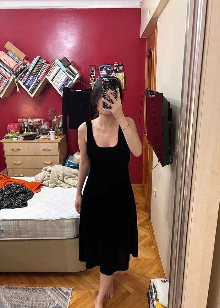 Zara Kadife Elbise - Görsel 2