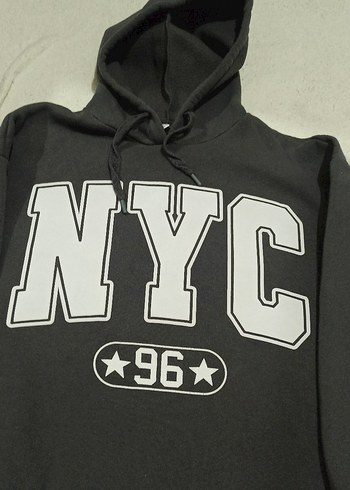 Koton Kadın Gri Kapüşonlu NYC Baskılı Sweatshirt