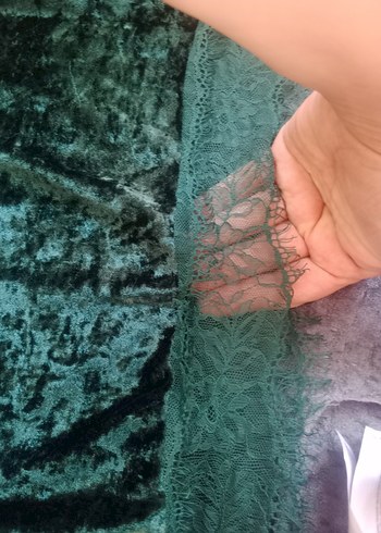 Yeşil Dantel Detaylı Midi Bohem Elbise - Görsel 3