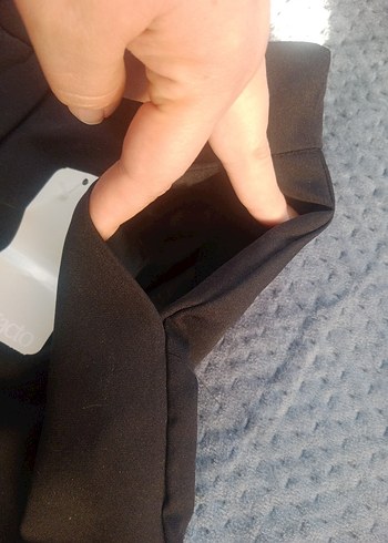 Düğmeli Kadın Gri Kumaş Pantolon - Görsel 5