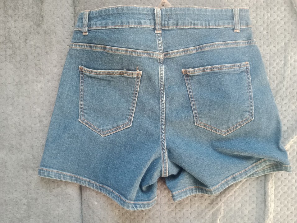 Kadın Mavi Kemerli Kısa Kot Şort - Görsel 5