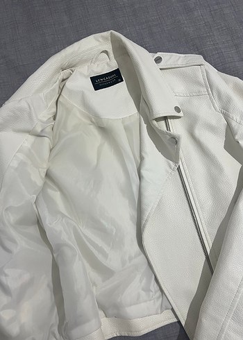 Beyaz Deri Kemerli Kadın Ceket - Görsel 2