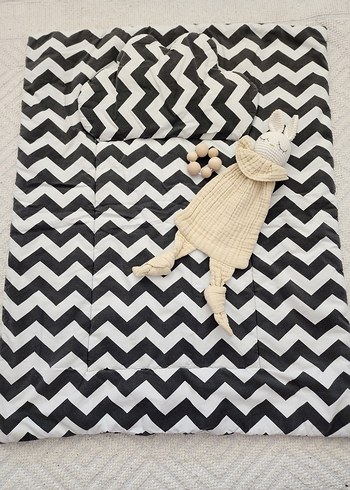 Pamuklu Zebra Desenli Bebek Uyku Seti