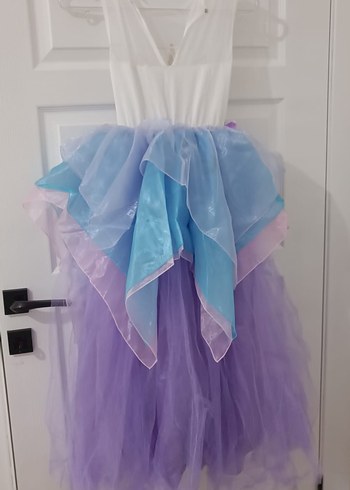 7 Yaş Beden mor Renk Unicorn konseptli elbise