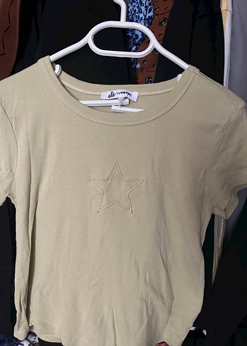 Bej Kısa Kollu Fitted Tişört
