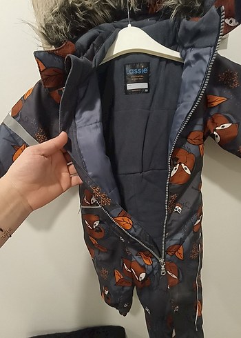 Kürklü Kapüşonlu Erkek Bebek Kayak Tulumu - Görsel 4