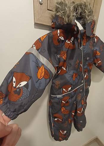 Kürklü Kapüşonlu Erkek Bebek Kayak Tulumu - Görsel 2