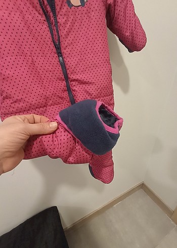 Bordo Nakışlı Fermuarlı Bebek Kız Tulumu - Görsel 6