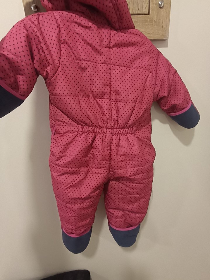 Bordo Nakışlı Fermuarlı Bebek Kız Tulumu - Görsel 5