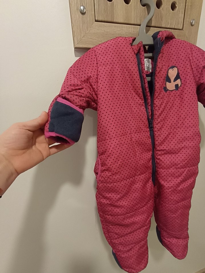 Bordo Nakışlı Fermuarlı Bebek Kız Tulumu - Görsel 2