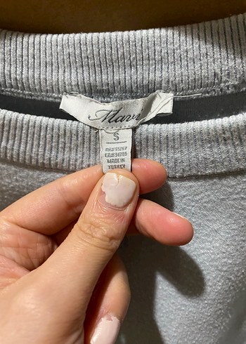 Kadın mavi Oversize Sweatshirt - Görsel 2