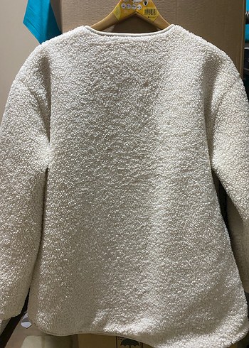 Kadın Beyaz Peluş mont - Görsel 2