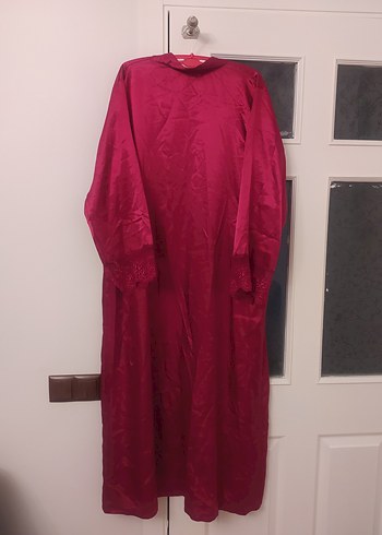 Bordo Uzun Kadın Sabahlık - Görsel 2