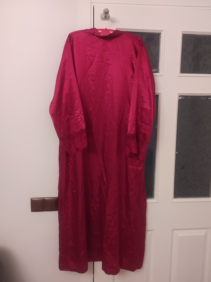 Bordo Uzun Kadın Sabahlık - Görsel 2