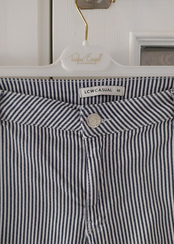 Gri Çizgili Kadın Denim Pantolon - Görsel 3