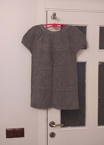 Gri Düğmeli Kısa Kollu Hırka - Görsel 2