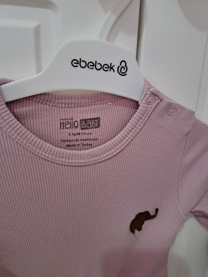 Düğmeli lila Bebek Tulum - Görsel 2