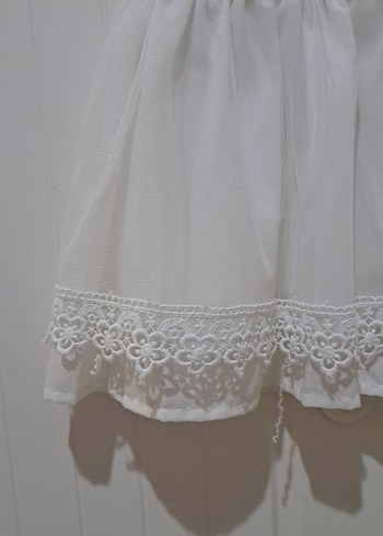 Kız Çocuk Beyaz Dantel Elbise - Görsel 3