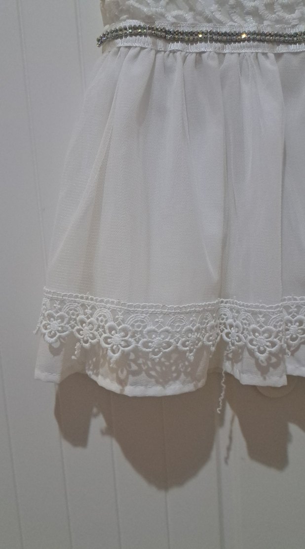 Kız Çocuk Beyaz Dantel Elbise - Görsel 3